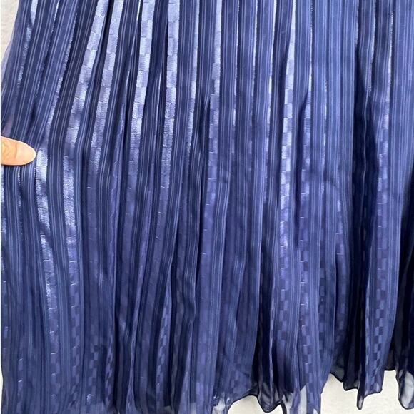 Lyndia Procanik Stripe Pleated Blue Adjustable Strap/Strapless Empire Dress 10 - Picture 4 of 12